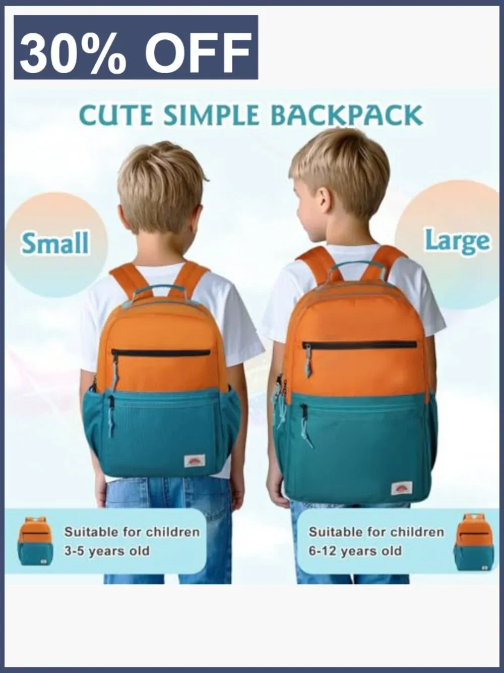 Lightweight School Backpack, Classic Cute Aesthetic Daypack for Teen Boys